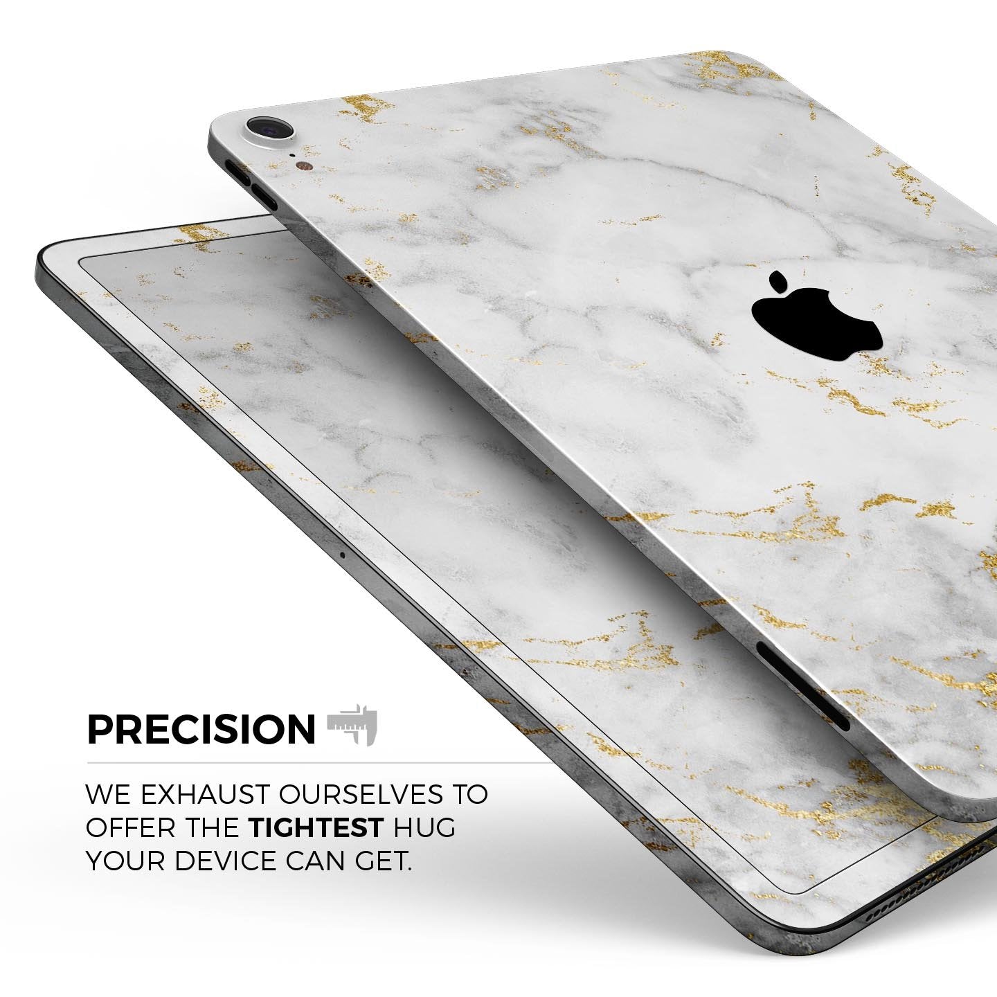 Marble & Digital Gold Foil V3 - Full Body Skin Decal for the Apple