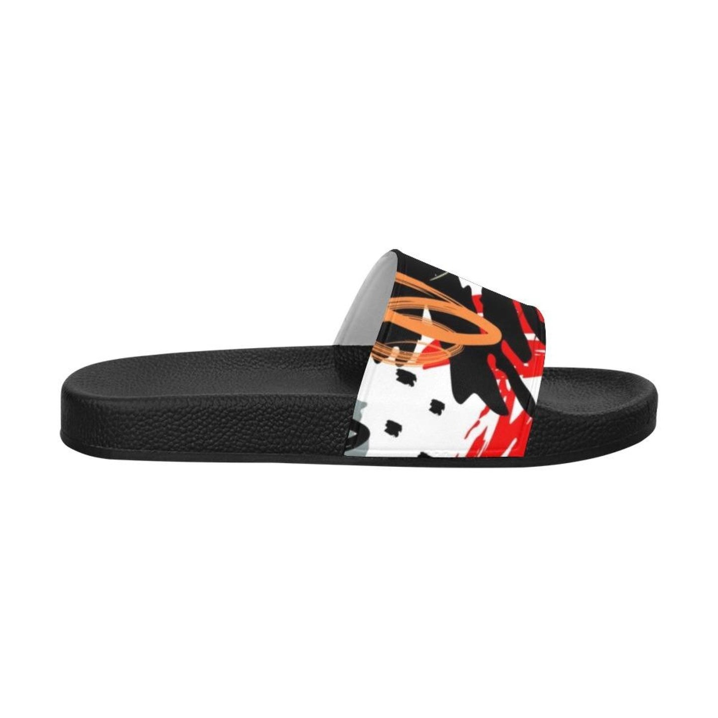Uniquely You Womens Slides / Flip-Flop Sandals - Red Black And White