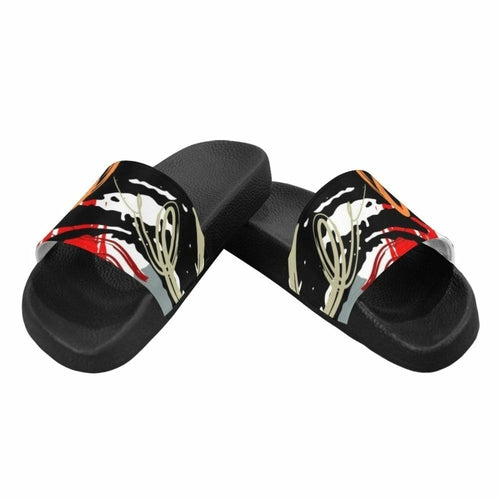 Uniquely You Womens Slides / Flip-Flop Sandals - Red Black And White
